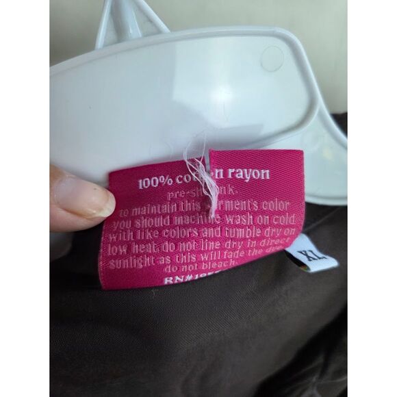 Big Bud Press Pantry Chocolate Brown Cotton Blend Button Down Blouse size XL - Picture 9 of 9